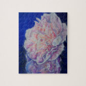 ロマンチックエレガントなピンクの白いパステルの水色 ジグソーパズル (縦)