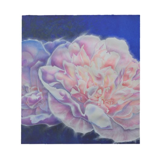 ロマンチックエレガントなピンクの白いパステルの水色 ノートパッド (正面)