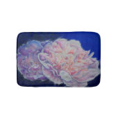 ロマンチックエレガントなピンクの白いパステルの水色 バスマット (正面)