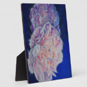 ロマンチックエレガントなピンクの白いパステルの水色 フォトプラーク (側面)