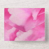 ロマンチックエレガントなピンクの花サマーフローラ結婚ズ オールインワン招待状 (裏面)