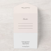 ロマンチックエレガントなピンクの蓮の水色 オールインワン招待状 (外側)