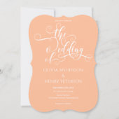 ロマンチックエレガントなピーチQRコー結婚ド (正面)