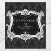 ロマンチックエレガントなフランスの枠 ワインラベル (シングルラベル)