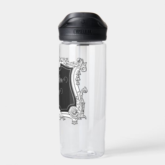 ロマンチックエレガントなフレームパーソナライズされた ウォーターボトル (背面)