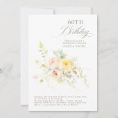 ロマンチックエレガントなフローラ夏の誕生日パーティー 招待状 (正面)