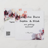 ロマンチックエレガントなフローラ日付のカー結婚ドを保存 セーブザデート (正面/裏面)