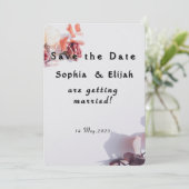 ロマンチックエレガントなフローラ日付のカー結婚ドを保存 セーブザデート (スタンド正面)