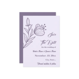 ロマンチックエレガントなフローラ結婚の セーブザデート