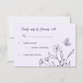 ロマンチックエレガントなフローラ結婚の 出欠カード (正面)