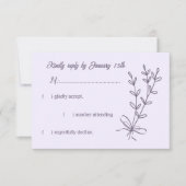 ロマンチックエレガントなフローラ結婚の 出欠カード (正面)