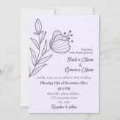 ロマンチックエレガントなフローラ結婚の 招待状 (正面)