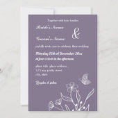 ロマンチックエレガントなフローラ結婚の 招待状 (正面)