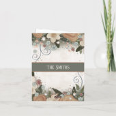 ロマンチックエレガントなフローラ結婚フローラかわいらしー サンキューカード (裏面)