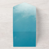 ロマンチックエレガントなブルーオールインワンウェディング招待 オールインワン招待状 (外側)