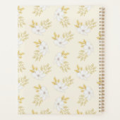 ロマンチックエレガントなホワイト金ゴールド結婚フローラ プランナー手帳 (裏面)