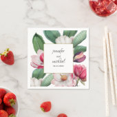 ロマンチックエレガントなマグノリアフローラ スタンダードカクテルナプキン (インサイチュ)