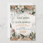 ロマンチックエレガントなモダンフローラインスピリセ結婚ンス 招待状 (正面)