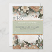 ロマンチックエレガントなモダンフローラインスピリセ結婚ンス 招待状 (裏面)