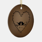 ロマンチックエレガントなラブバードカップルカスタムクリスマス セラミックオーナメント (右)