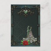 ロマンチックエレガントなヴィンテージデザイン。 エンクロージャーカード (裏面)