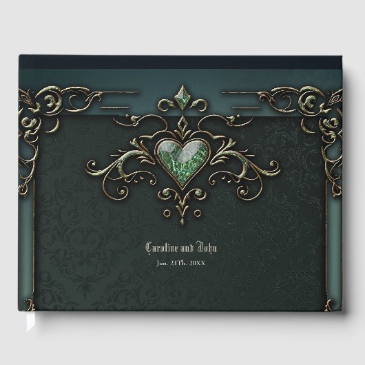 ロマンチックエレガントなヴィンテージデザイン。 ゲストブック (正面)