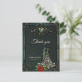 ロマンチックエレガントなヴィンテージデザイン。 ポストカード (スタンド正面)