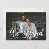 ロマンチックエレガントな写真結婚カードを駆け落ち 案内状 (正面)