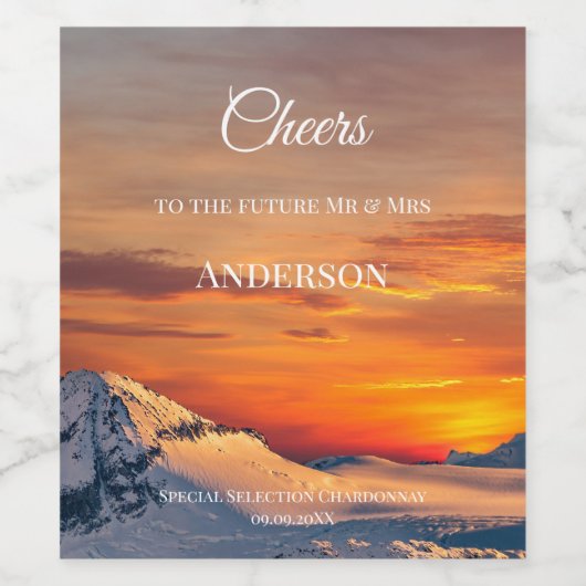 ロマンチックエレガントな冬のワンダーランドワインラベル ワインラベル (シングルラベル)