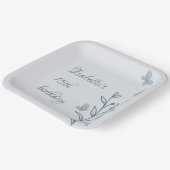 ロマンチックエレガントな埃っぽい青フローラ ペーパープレート (傾斜あり)