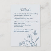 ロマンチックエレガントな埃の多い青いフローラ結婚の エンクロージャーカード (正面)