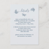 ロマンチックエレガントな埃の多い青い結婚蝶 エンクロージャーカード (正面)