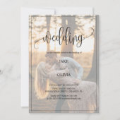 ロマンチックエレガントな夕日2写真結婚の 招待状 (正面)