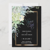 ロマンチックエレガントな多肉食のフローラ金ゴールド セーブザデート (正面)