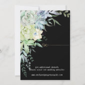 ロマンチックエレガントな多肉食のフローラ金ゴールド セーブザデート (裏面)