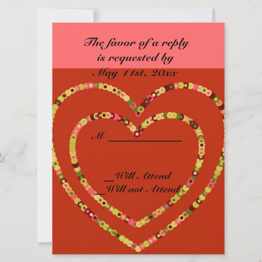 ロマンチックエレガントな愛のク結婚ラスの応答カード 招待状 (正面)