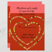 ロマンチックエレガントな愛のク結婚ラスの応答カード 招待状 (正面/裏面)