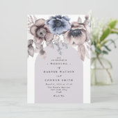 ロマンチックエレガントな明るい冬のフローラ結婚ズ 招待状 (スタンド正面)