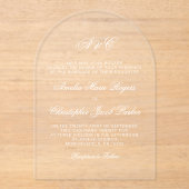 ロマンチックエレガントな書結婚道の アクリル招待状 (正面)