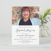 ロマンチックエレガントな書道のブライダルシャワー写真 招待状 (スタンド正面)