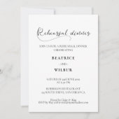 ロマンチックエレガントな書道リハーサルのディナー 招待状 (正面)