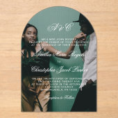 ロマンチックエレガントな書道写真結婚の アクリル招待状 (正面)