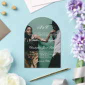 ロマンチックエレガントな書道写真結婚の アクリル招待状 (インサイチュ (ウェディング))