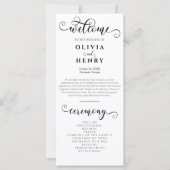 ロマンチックエレガントな書道結婚式 プログラム (正面)