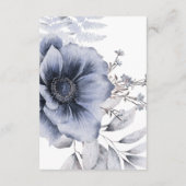 ロマンチックエレガントな水の色のフローラ結婚の エンクロージャーカード (裏面)