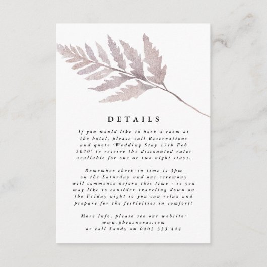 ロマンチックエレガントな水の色のフローラ結婚の エンクロージャーカード (正面)