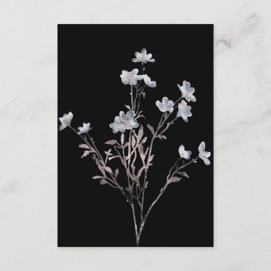 ロマンチックエレガントな水の色のフローラ結婚の エンクロージャーカード (裏面)