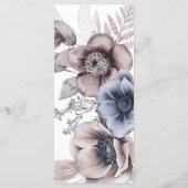 ロマンチックエレガントな水の色のフローラ結婚の プログラム (裏面)