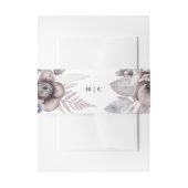 ロマンチックエレガントな水の色のフローラ結婚の 招待状ベリーバンド (正面例)