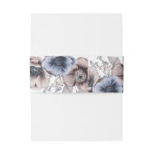 ロマンチックエレガントな水の色のフローラ結婚の 招待状ベリーバンド (裏面例)